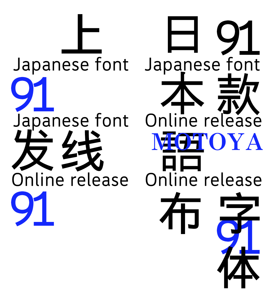 2021最经典的91款Motoya日本语字体，和风书道日本语出海字库正式上线发布