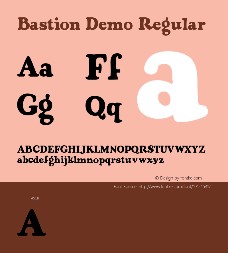 Bastion Demo Regular Macromedia Fontographer 4.1.4 7/2/01图片样张