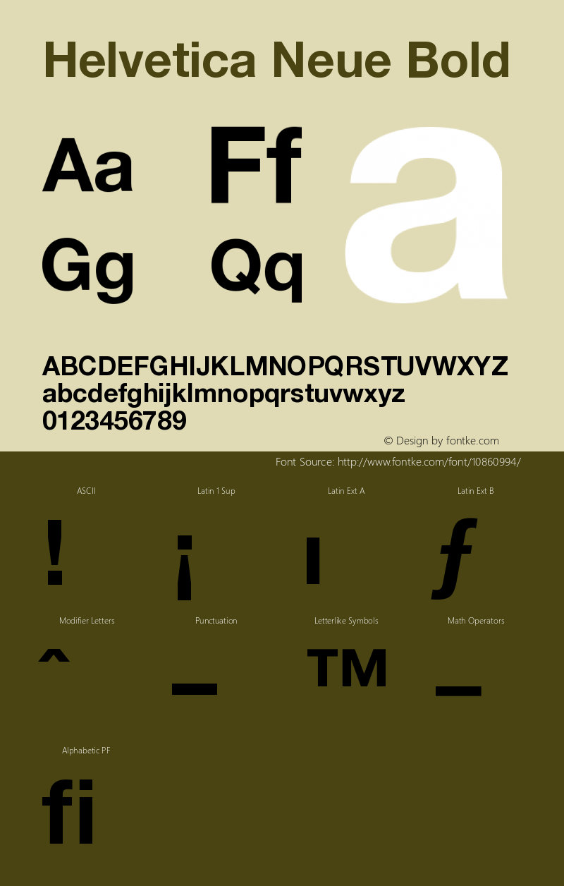 Helvetica Neue Bold Version 001.102图片样张