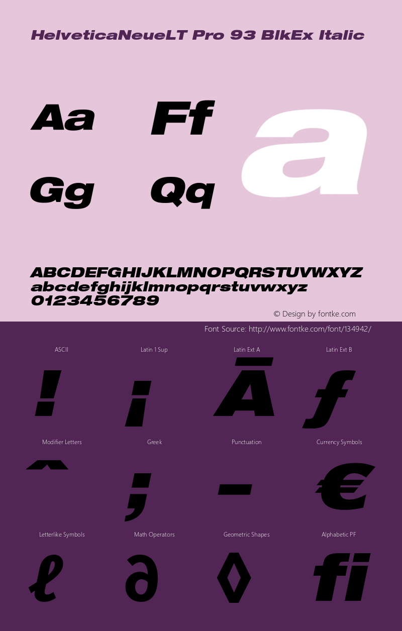 HelveticaNeueLT Pro 93 BlkEx Italic Version 1.000;PS 001.000;Core 1.0.38图片样张