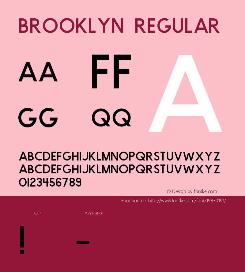 Brooklyn Regular Version 1.000;PS 001.000;hotconv 1.0.88;makeotf.lib2.5.64775图片样张