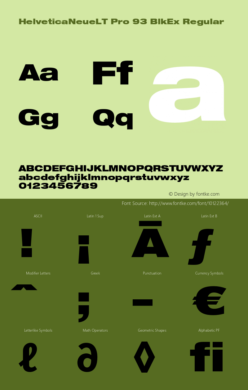 HelveticaNeueLT Pro 93 BlkEx Regular Version 1.000;PS 001.000;Core 1.0.38图片样张