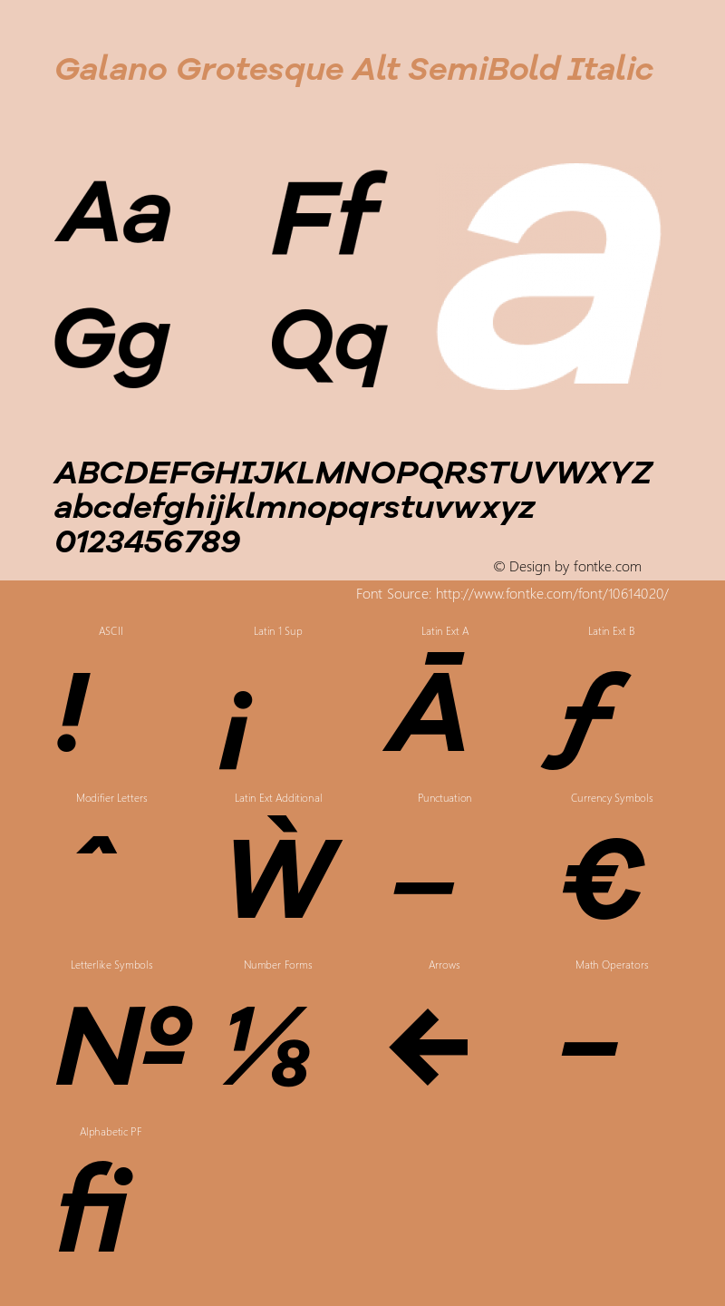 Galano Grotesque Alt SemiBold Italic Version 1.000图片样张