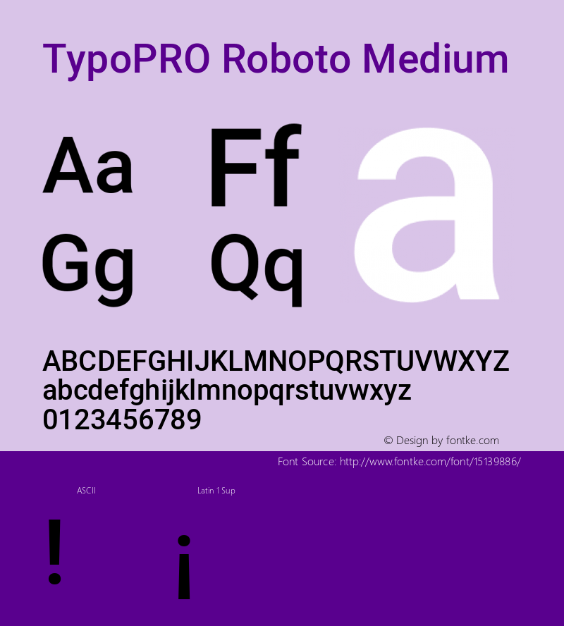 TypoPRO Roboto Medium Version 2.000980; 2014图片样张