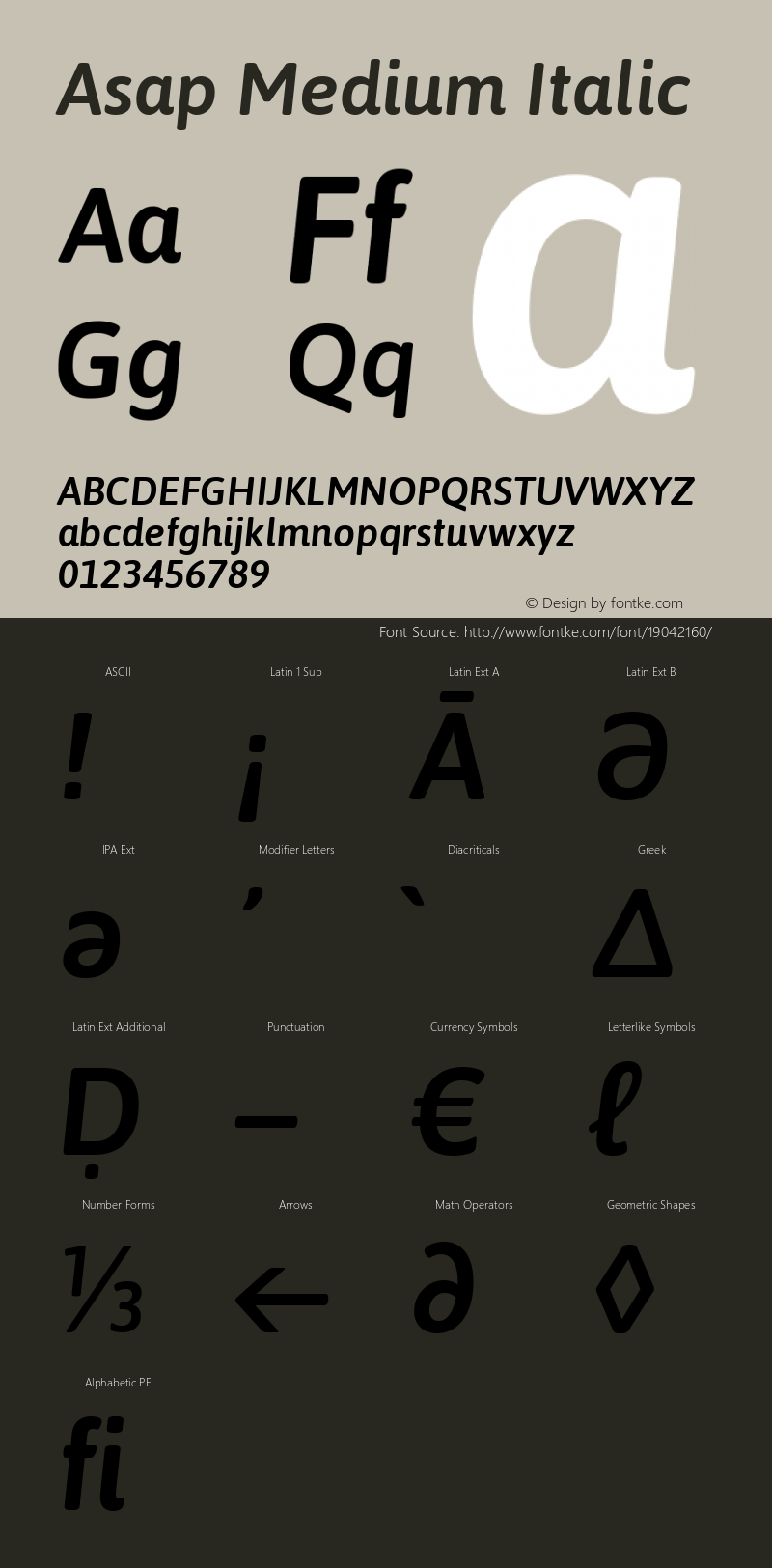 Asap Medium Italic Version 1.007图片样张