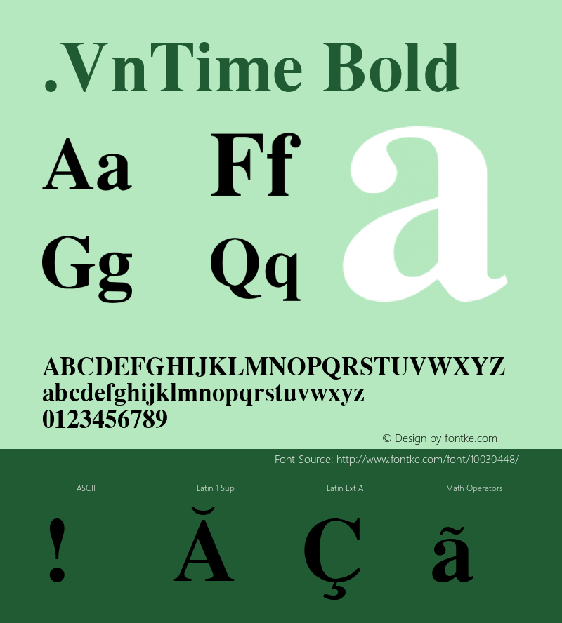 .VnTime Bold MS core font :V1.00图片样张