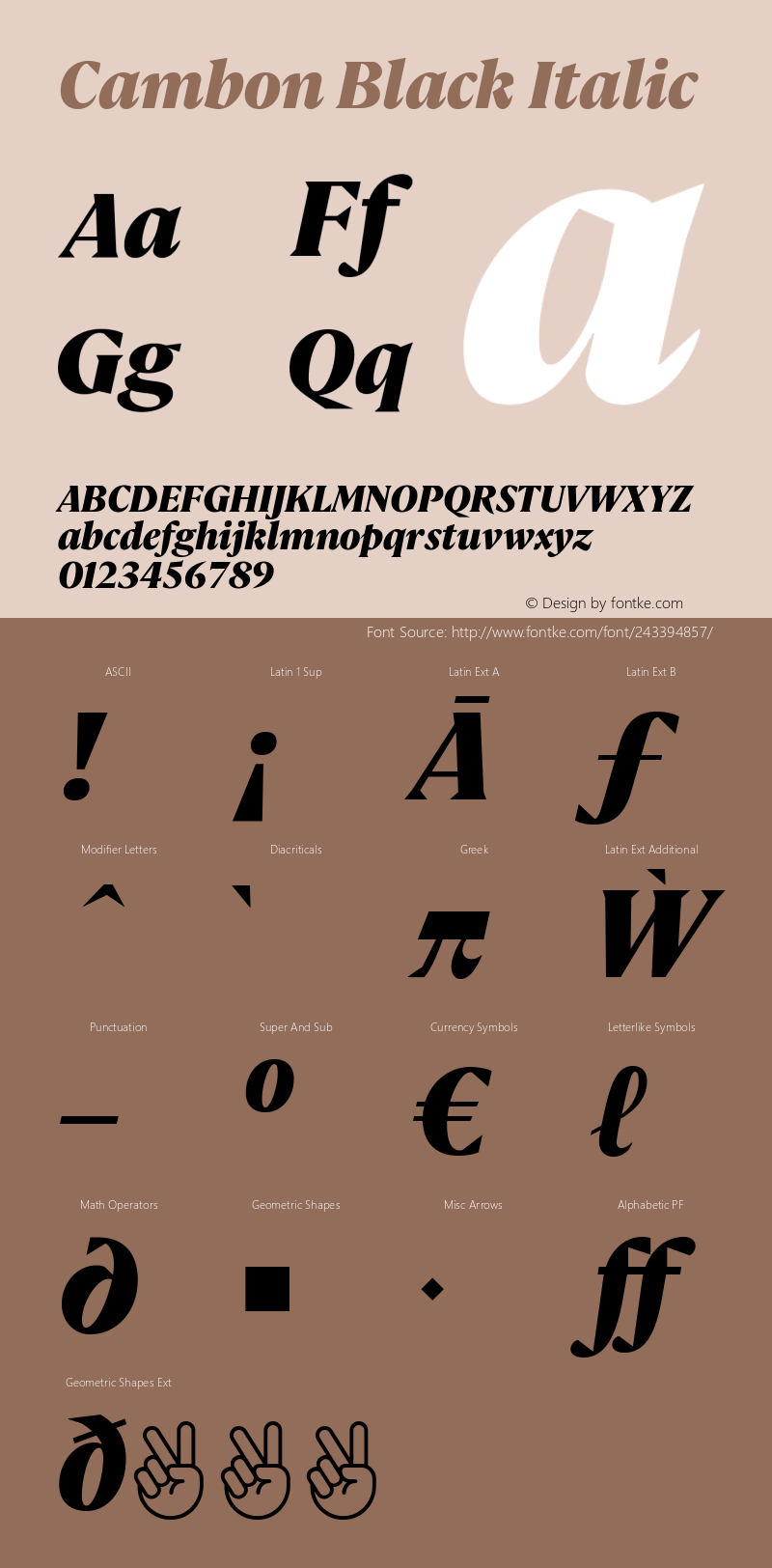 Cambon Black Italic Version 2.001 | web-ttf图片样张