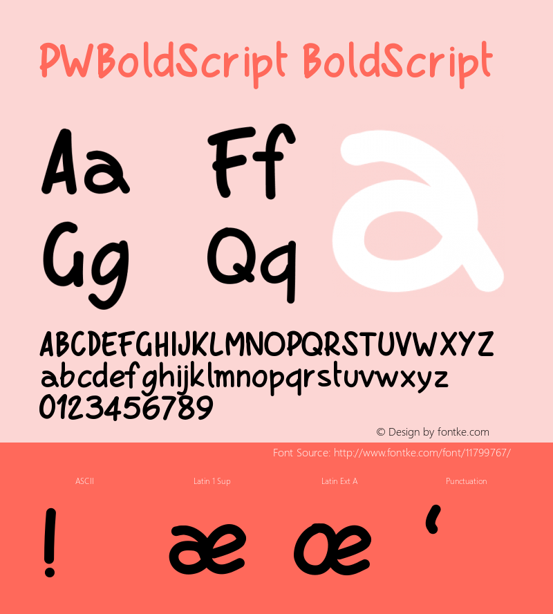 PWBoldScript BoldScript Version 001.000图片样张