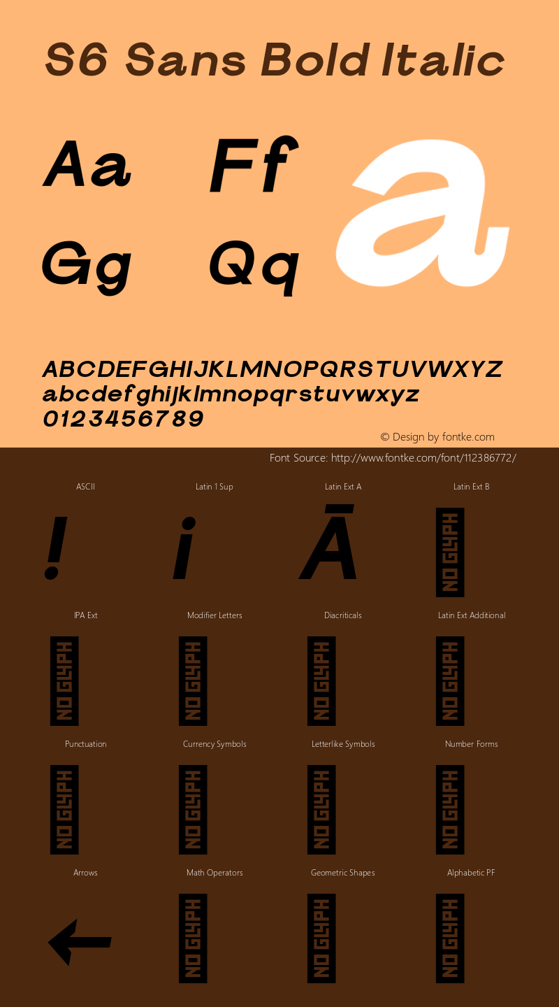 S6 Sans Bold Italic Version 1.000图片样张