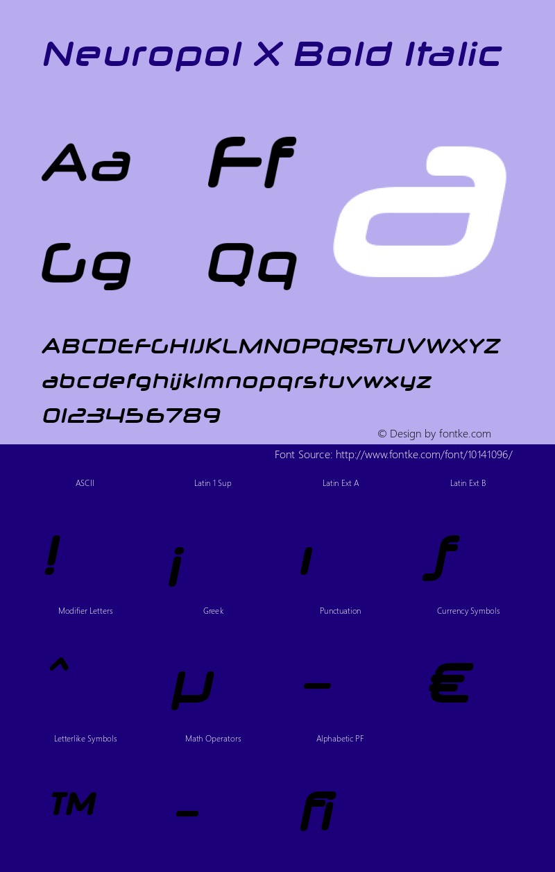 Neuropol X Bold Italic Version 1.100 2003图片样张