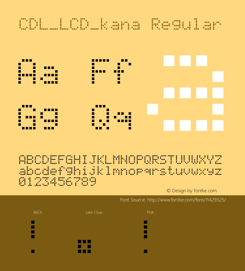 CDL_LCD_kana Regular Version 2.02图片样张