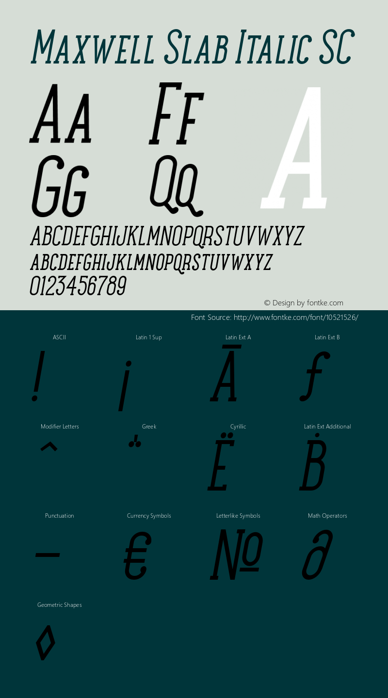 Maxwell Slab Italic SC Version 1.000图片样张