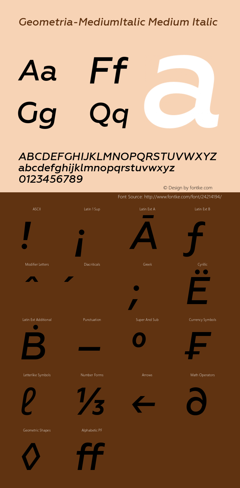 Geometria-MediumItalic Version 1.000图片样张