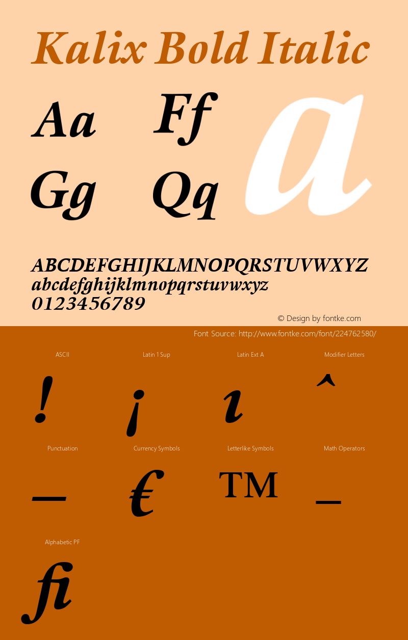 Kalix Bold Italic Version 1.00图片样张