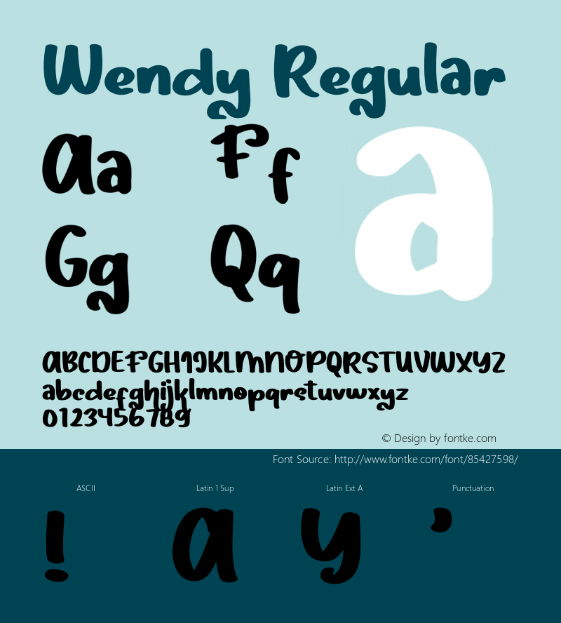 Wendy Version 1.001;Fontself Maker 3.5.1图片样张