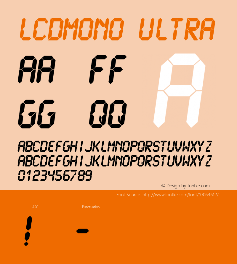 LCDMono Ultra Altsys Fontographer 4.0.4 1999/10/30图片样张