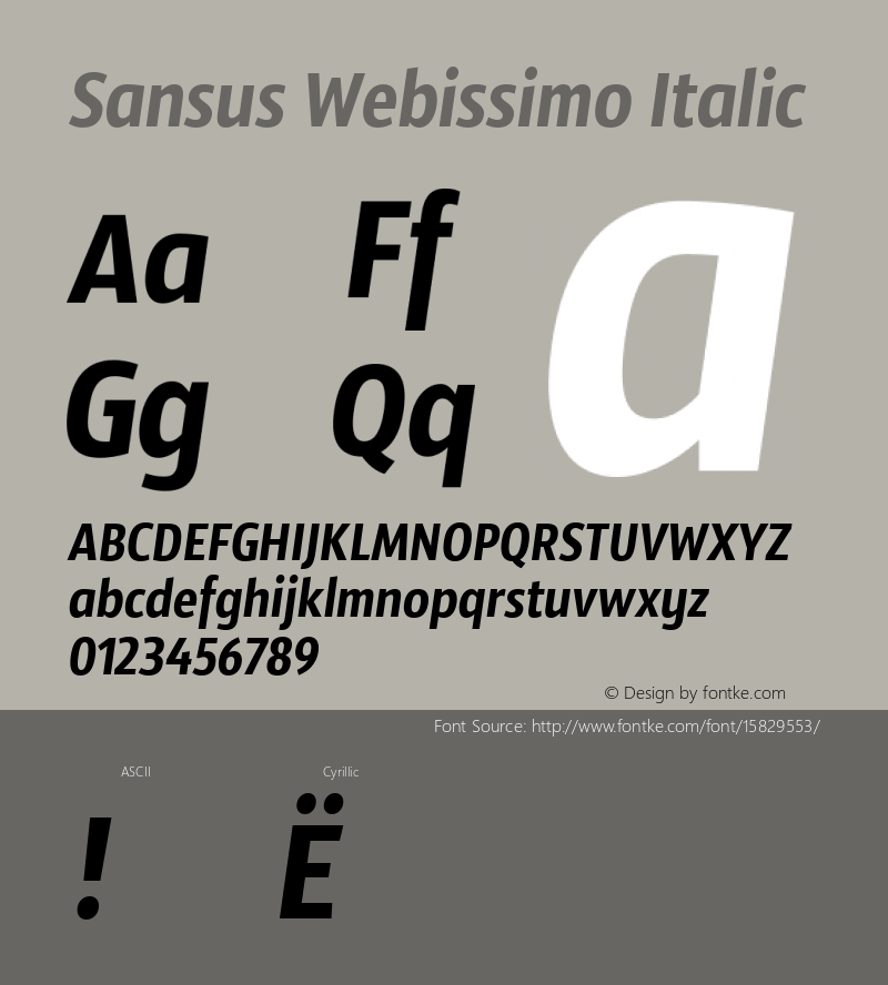 Sansus Webissimo Italic 1.0; ttfautohint (v1.4.1)图片样张