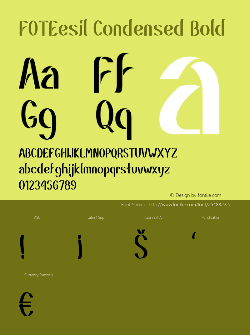 FOTEesil-CondensedBold Version 1.000图片样张