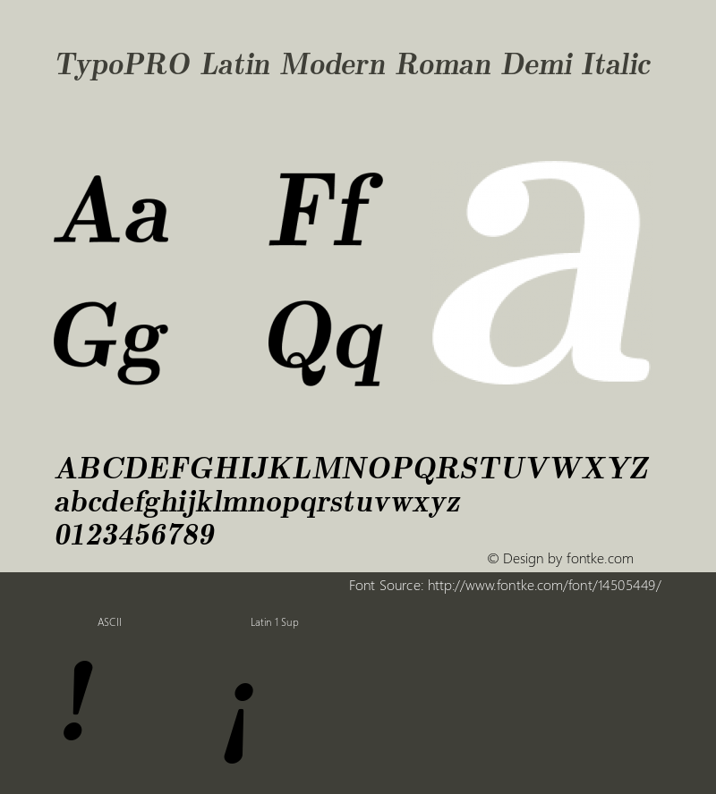 TypoPRO Latin Modern Roman Demi Italic Version 2.004;PS 2.004;hotconv 1.0.49;makeotf.lib2.0.14853图片样张