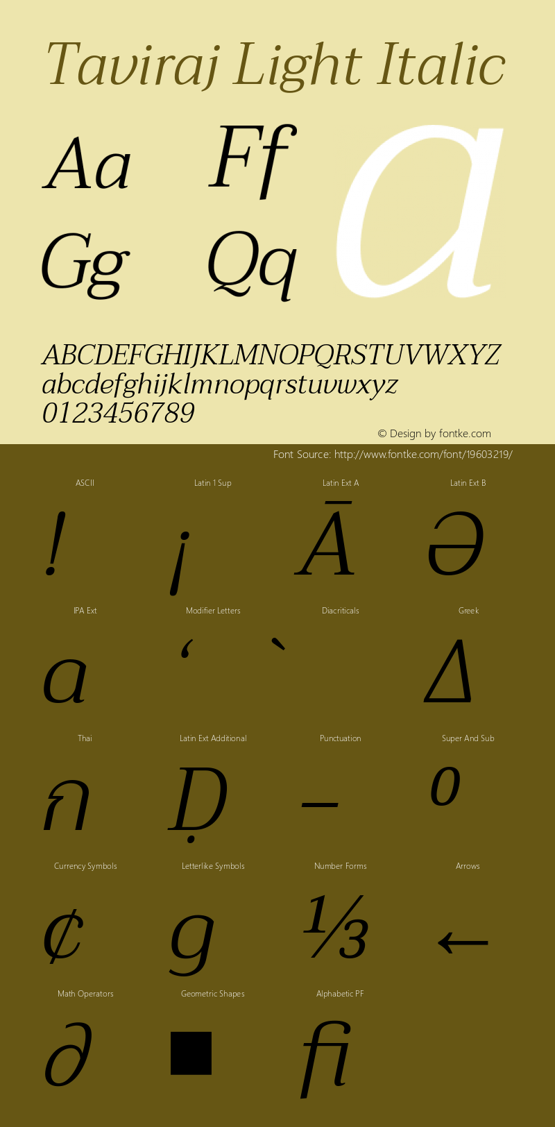 Taviraj Light Italic Version 1.001图片样张