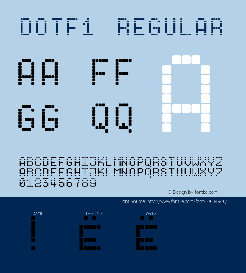 Dotf1 Regular Version 1.0; 2000; initial release图片样张