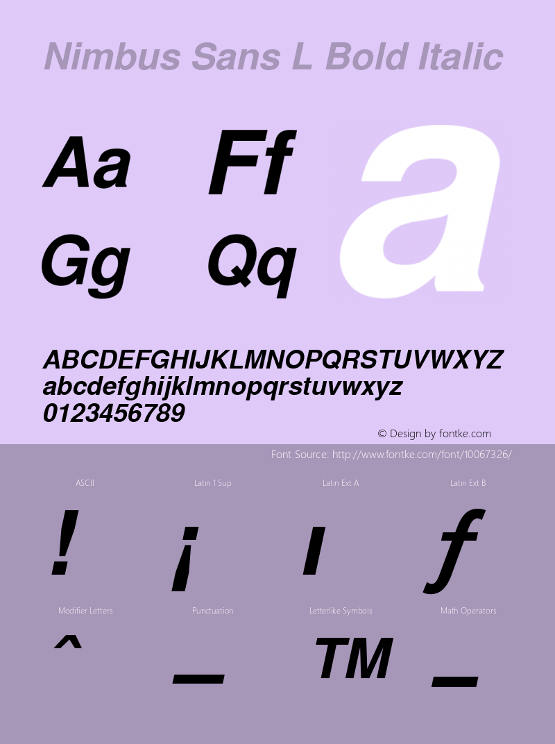 Nimbus Sans L Bold Italic 001.005图片样张