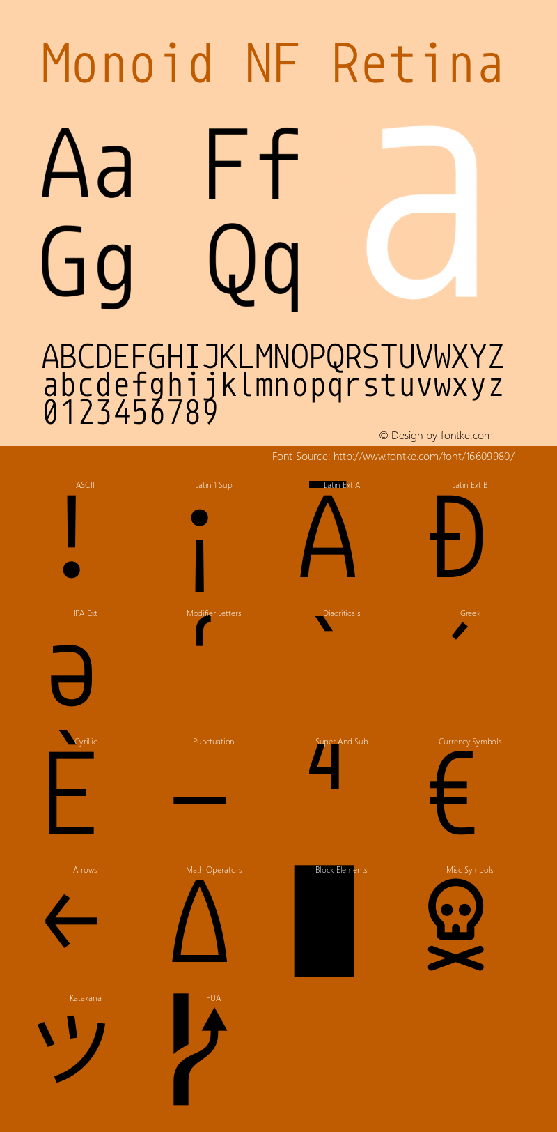 Monoid NF Retina Version 0.62;Nerd Fonts 0.8.图片样张