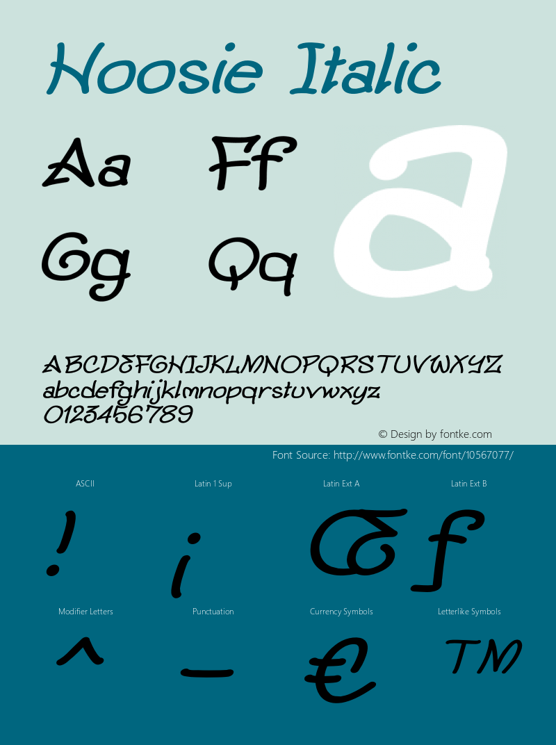 Hoosie Italic Version 1.000图片样张