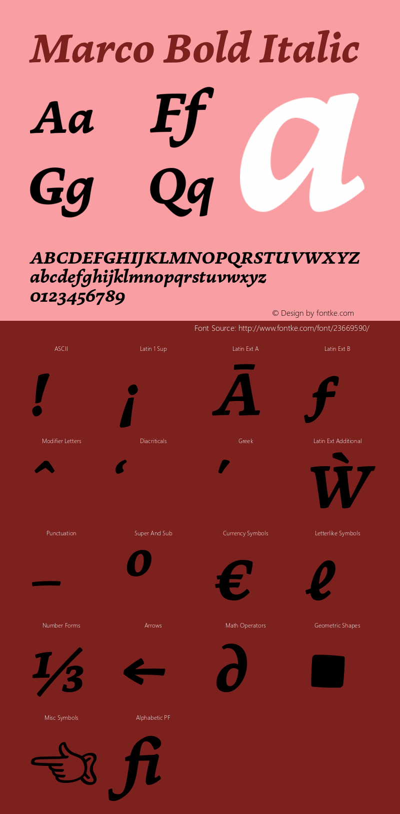 Marco Bold Italic Version 1.001;PS 001.001;hotconv 1.0.70;makeotf.lib2.5.58329图片样张