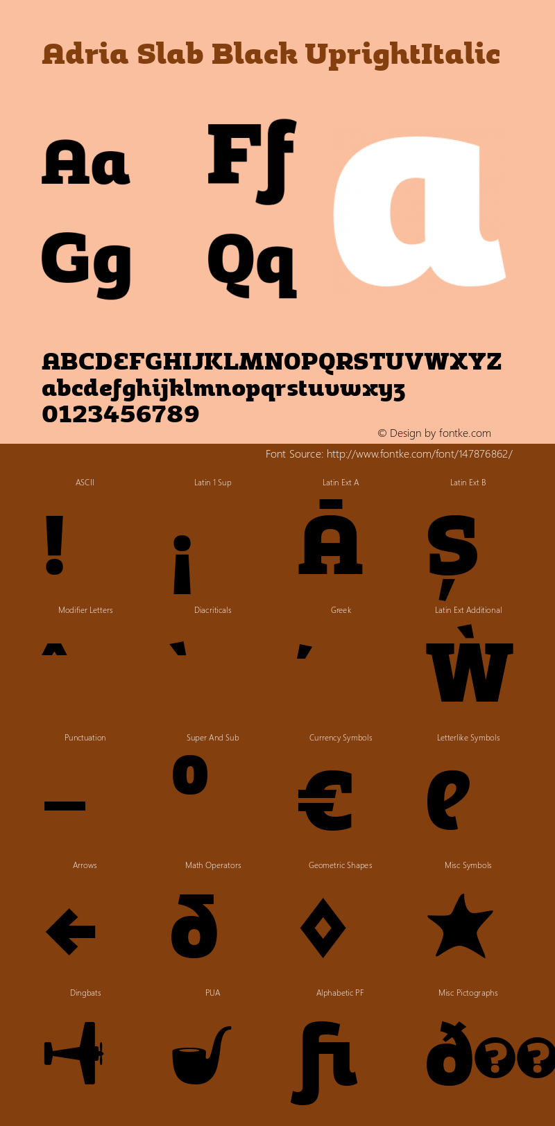 Adria Slab Black UprightItalic Version 1.003;PS 001.003;hotconv 1.0.70;makeotf.lib2.5.58329图片样张