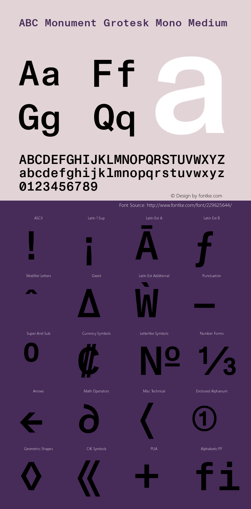 ABCMonumentGroteskMono-Medium Version 2.001图片样张