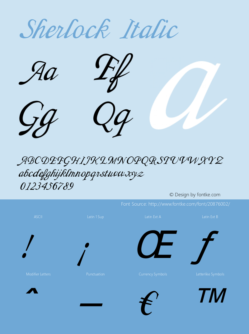 SherlockItalic Version 1.000图片样张