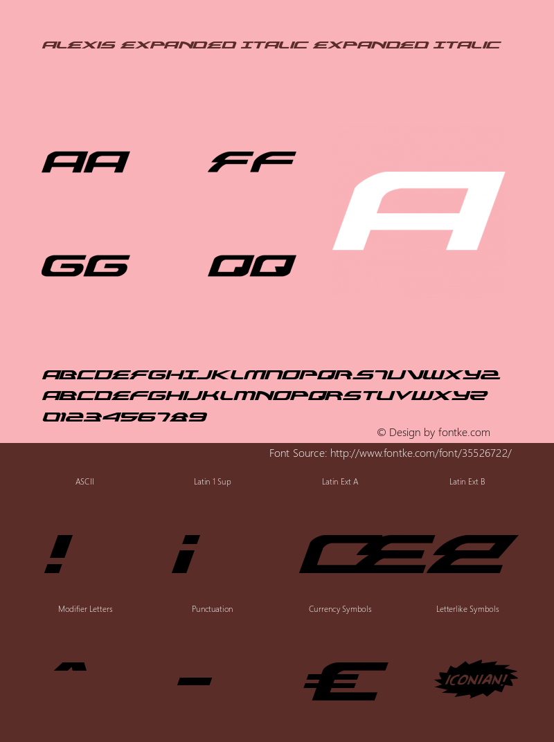 Alexis Expanded Italic Version 3.1; 2013图片样张