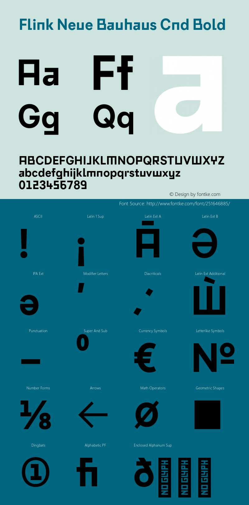 Flink Neue Bauhaus Cnd Bold Version 2.100;Glyphs 3.1.2 (3150)图片样张
