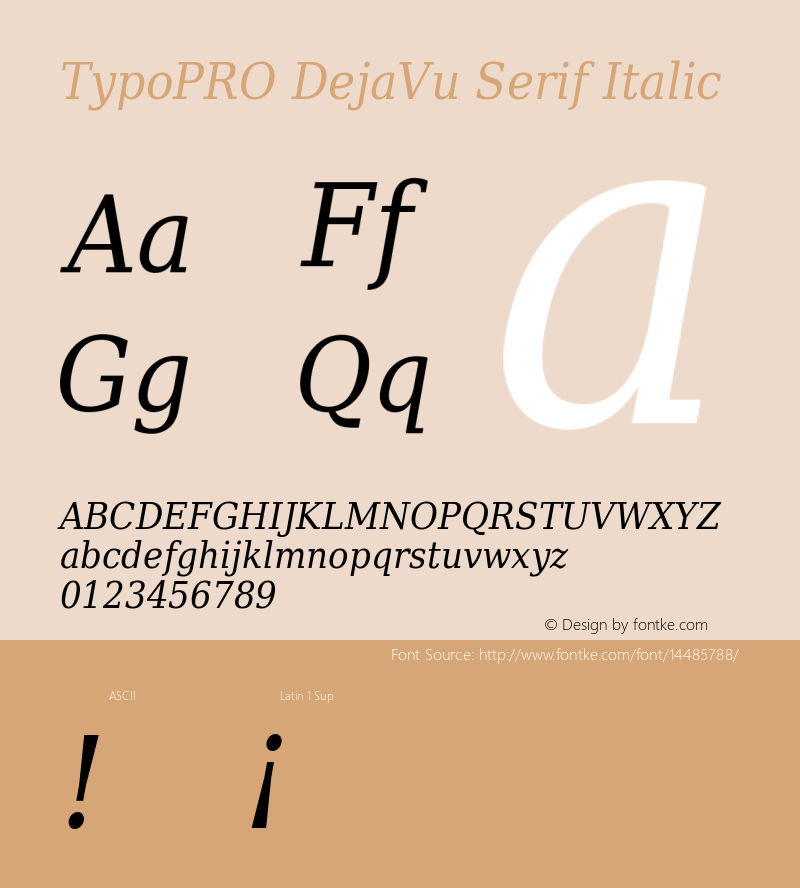 TypoPRO DejaVu Serif Italic Version 2.34图片样张