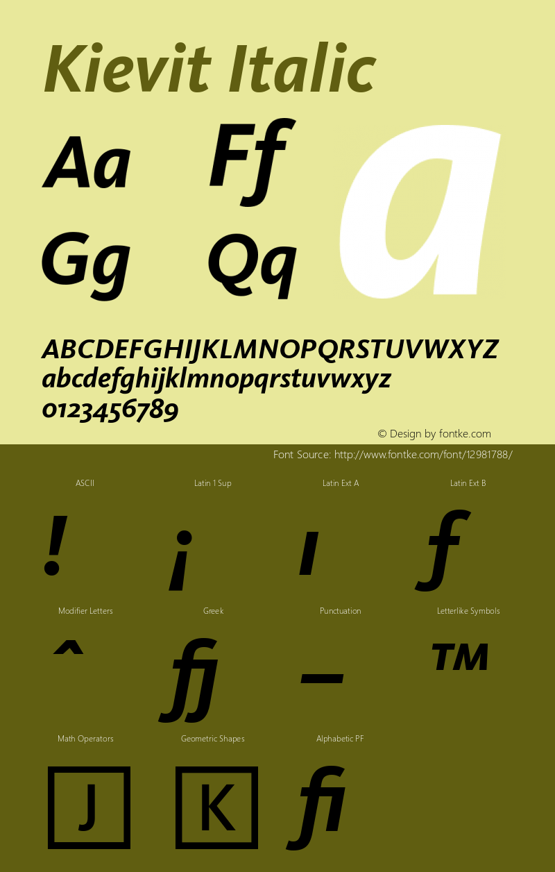 Kievit Italic 001.000图片样张