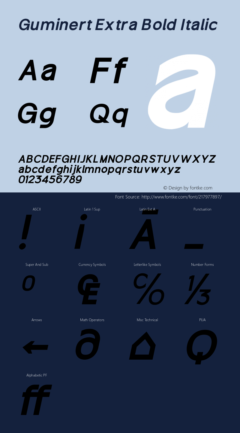 Guminert Extra Bold Italic Version 1.000;March 22, 2022;FontCreator 14.0.0.2794 64-bit图片样张