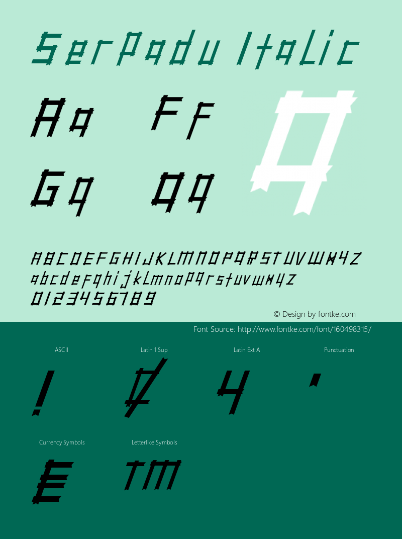 Serpadu Italic Version 1.012;Fontself Maker 3.5.4图片样张