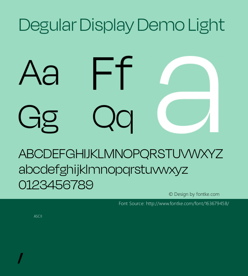 Degular Display Demo Light Version 1.000;PS 0.0;hotconv 16.6.54;makeotf.lib2.5.65590图片样张