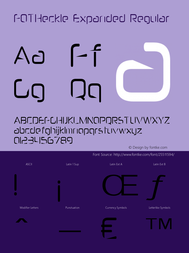 FOTHeckle-ExpandedRegular Version 1.000图片样张