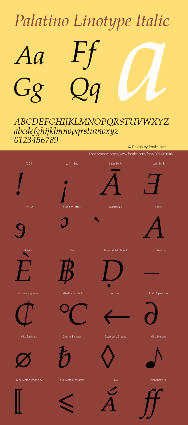 Palatino Linotype Italic Version 1.103;PS 1.103;hotconv 1.0.49;makeotf.lib2.0.14853图片样张