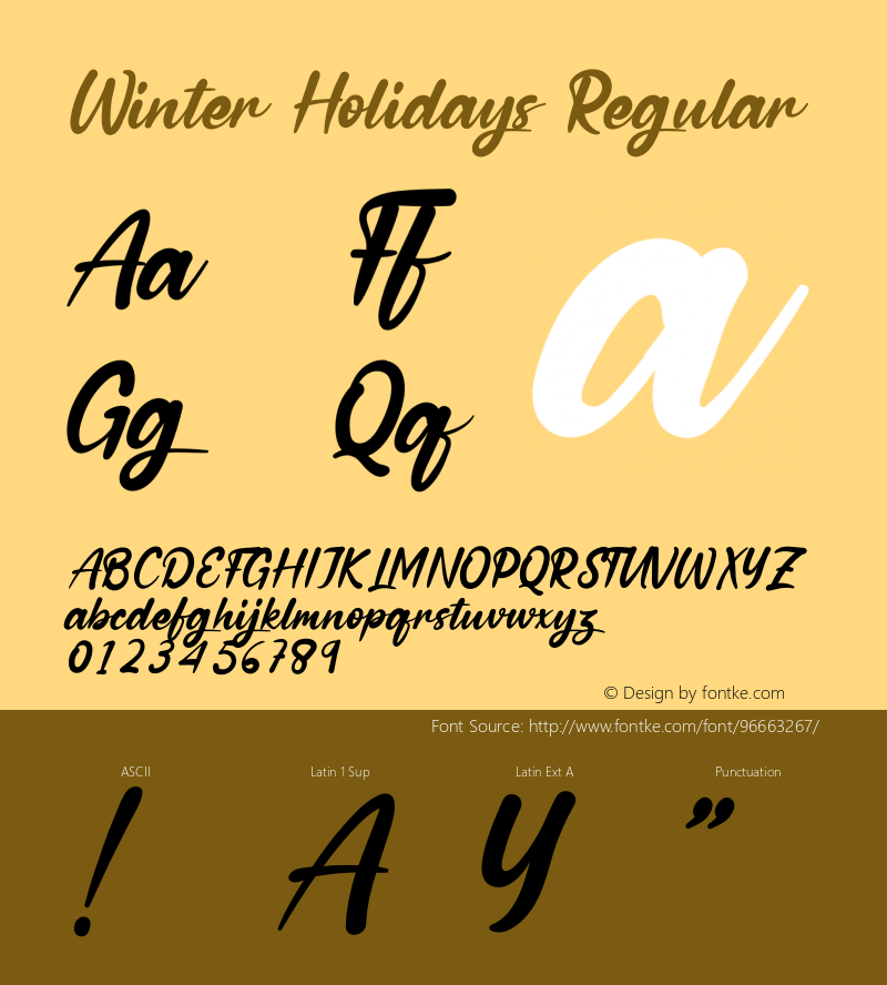 WinterHolidaysRegular Version 1.001;Fontself Maker 3.5.3图片样张