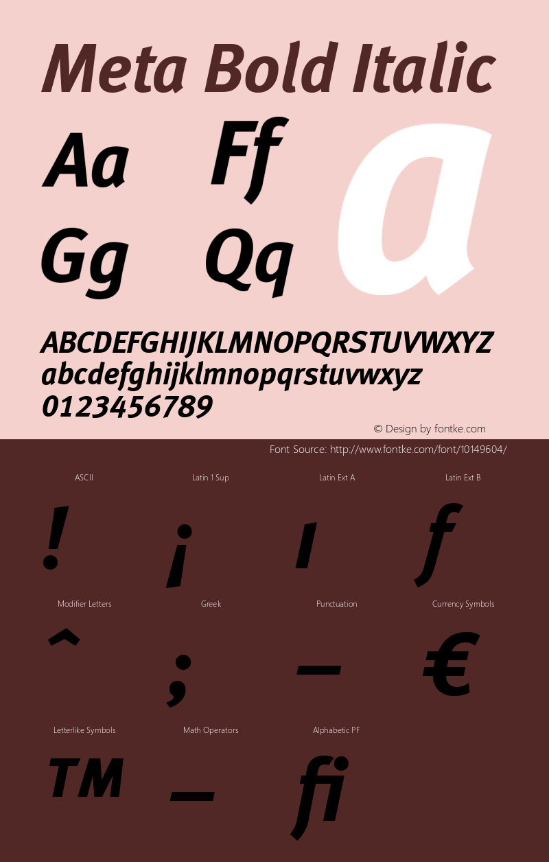 Meta Bold Italic Version 004.301图片样张