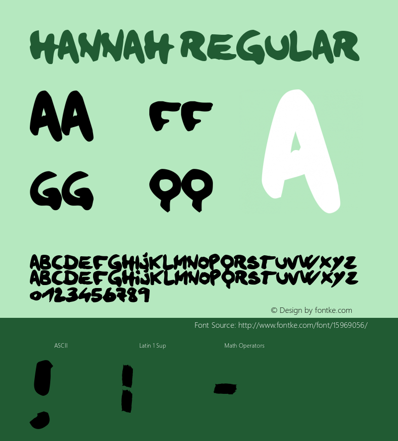 Hannah Regular Version 1.00 2015图片样张