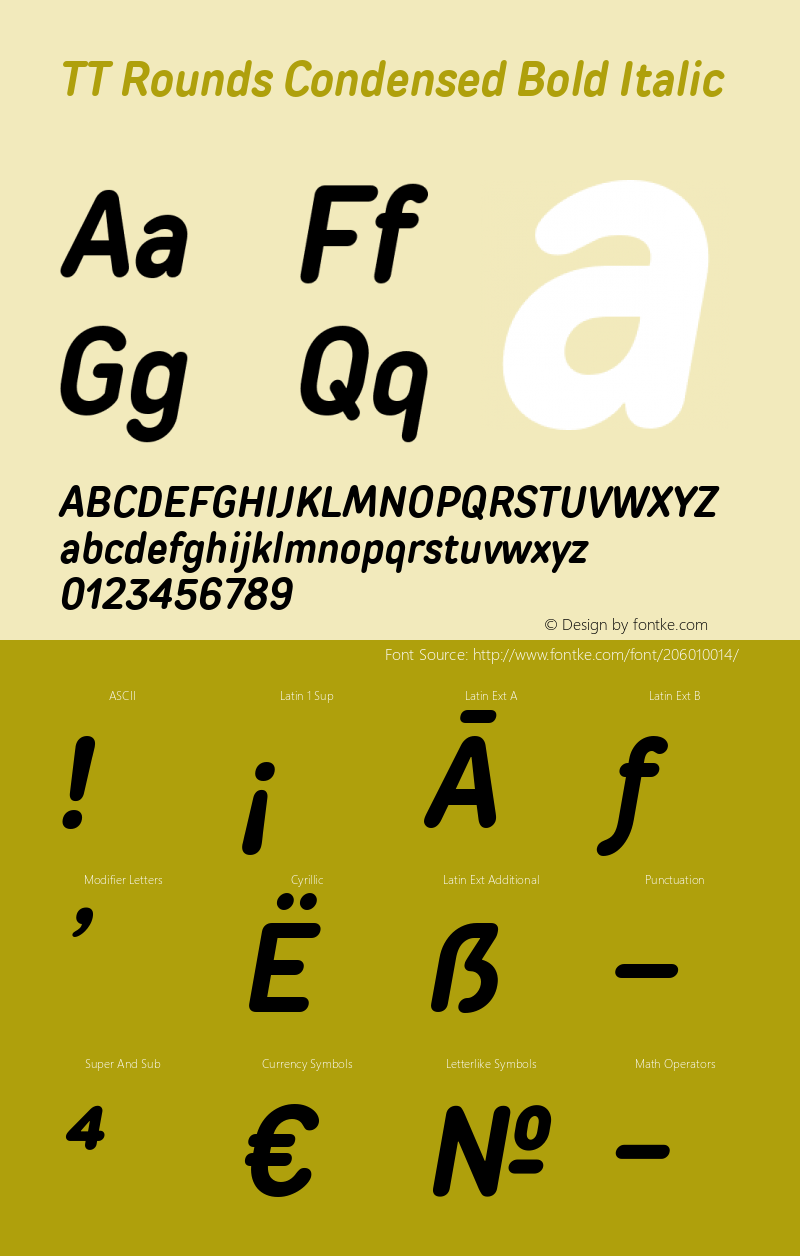 TT Rounds Condensed Bold Italic Version 1.020.15032021图片样张