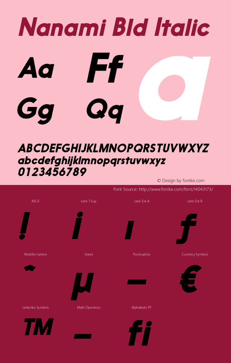 Nanami Bld Italic Version 1.003图片样张