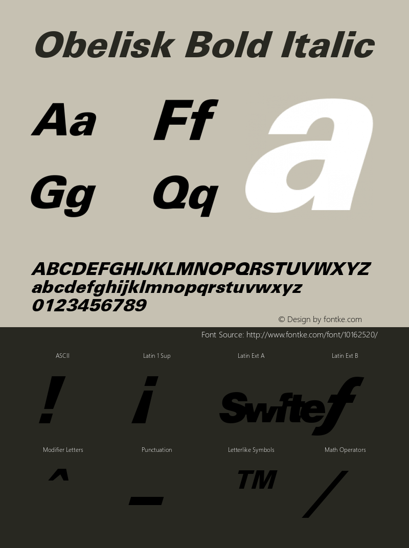 Obelisk Bold Italic Rev. 002.002图片样张