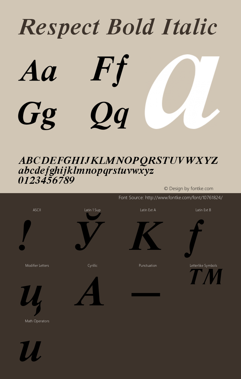 Respect Bold Italic 001.001图片样张