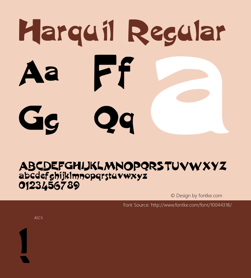 Harquil Regular Converted from C:\TT\HARQU___.TF1 by ALLTYPE图片样张