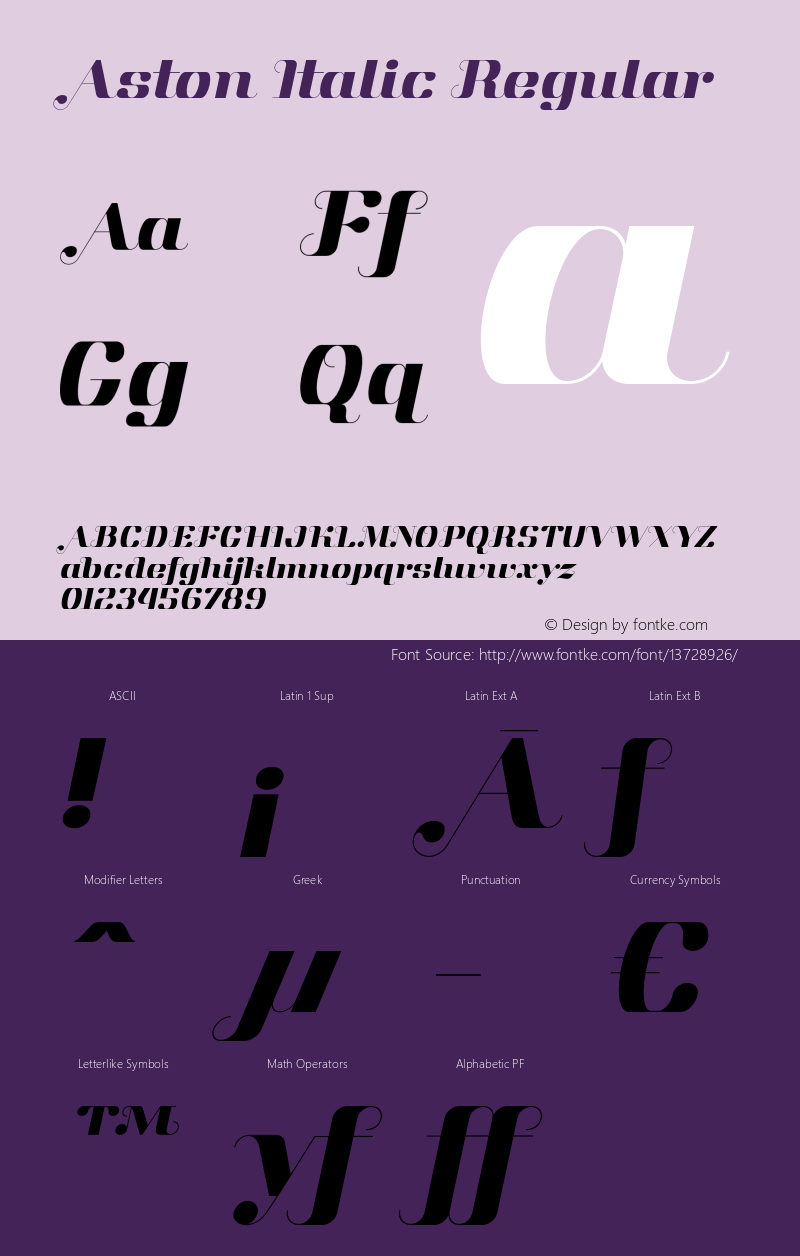 Aston Italic Regular Version 1.000图片样张